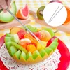 Dinnerware Sets Practical Cake Forks Stainless Steel Fruit Party Supplies Banquet Two Teeth Dessert Jar