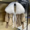 Dames naar beneden parkas Janveny Winter Winter Women Puffer Coat White Duck Jacket Super Large Real Sier Fur Collar Fashion Female Outerwear Drop D DHI60