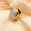 YYGEM 23mm Cultured White Baroque Pearl Gold Plated Finger Ring Adjustable Rings For Women Jewelry 240419