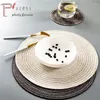 Tafelmatten 4 stks/set round ramie isolatie kussen vaste placemats linnen niet slip keuken accessoires decoratie huis