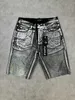 Designerskie dżinsy fioletowe dżinsowe spodnie krótkie hip-hopowe spodenki Strasznicze kolan dżinsowe odzież 29-40 Rozmiar Wysokiej jakości