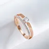 Кольца полосы Kinel Luxury Natural Circon Ring For Women 585 Серебряное серебряное набор из розового золота Ultra Thin Design Daily Bride Wedding Jewelry Q240427