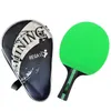 1pc Professional Table Tennis Racket with Bluegreenyellowred 스폰지 카본 탁구 가방 초보자 소년 소녀 240419