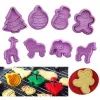 Moulds 4PCS/set Christmas Mold Cookie Cutter 3D Cookie Plunger Cutter DIY Baking Stamp Mould Die Fondant Cake Decorating Tools