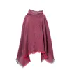 Women's T Shirts Fashion Autumn/Winter Knitted Hooded Cape Solid Colour Pullover Warm Scarf Woman Clothing Blouse 2024 Shirt