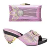 Dress Shoes Italian Women And Bag Sets Arrival Gold Color Sales In Matching Decorated With Rhinestone