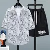 Erkek Trailtsuits 2024 Yaz Focus Street Set Seti Gömlek Şort Moda Spor Giyim Gündelik Bahar