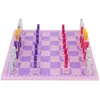 Jeu d'échecs international en bois set avec drôle king et reine Chessman Board toys éducatifs Gift for kids adults violet rose 240415