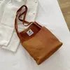 Boodschappentassen vrouwen corduroy schouderreizen handtassen casual zip tote canvas crossbody tas schattig voor dames