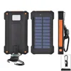 Bancos de energia do telefone celular 50000mAh Painel solar de nível superior carregador de emergência à prova d'água Bateria externa para Miiphone Samsung LED SOS LUZES J240428