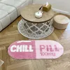 LAKEA Chill Pill Custom Rug Oval Tufted Rug Bath Mat Door Floor Mat Pink Home Decor Carpet Camping Mat Waterproof Anti-Slip 240417