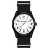 Polshorloges Synoke heren witte wijzerplaat nylon riem kwarts pols horloge legering case