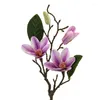 Dekorativa blommor 3 huvuden verklig beröring lyx magnolia konstgjorda för bröllopsdekoration falska blommor hem borddekor
