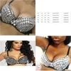 Camisoles Tanks y Bras Frauen Party Neue Allover Spike Rivet Metallic Punk Dance Push Up Bra Nachtclub Kostüme Bralette Encaje 2021 Dro otm87