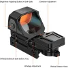 Optique 1x22x33 Réflexe Sight 4 Réticule Red Dot Sight Optics on Off Interrupteur pour un montage de rail 20 mm AirSoft Air Tactical Rifle SocPE