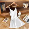 Women's Sleepwear Sexy Backless Mini Chemise Nightdress Summer Satin Suspender Intimate Lingerie Nightgown Home Dressing