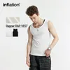 Men's Tank Tops INFLATION Slim Fit Ribbed Men White Gym Sportswear Sleeveless T-shirts