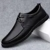 Casual Shoes Genuine Leather Men Lace-up Oxfords Fashion Male Brand Formal Business Handmade Wedding Flats Mens