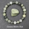 Strand Authentic Natural Stone Armband Original Green Stones Pärlor Armband Handkvinnor Män riktiga agater Jasper Elastiska smycken