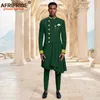 Tute da uomo abiti africani per uomini ricami a catena a manica piena a manica singola blazer e pantaloni mettono abiti formali in forma snello vestiti