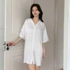 Dames slaapkleding witte Japanse stijl losse slaapschirten lingerie vrouwen korte mouwen raapshirt huis nachtdress dames zomerse vlinder