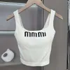 Mui mui Frau T-Shirts Westen Sommerhemden Bluse Camis Designer T-Shirt ärmellose Tank Strickhemden Frauen weibliche Schlankwesten kurze Tees Shirts Tops S-L 789