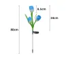 Dekorationen Solar LED Light Outdoor Tulp Rose Blume Lampe Landschaft Garten Dekor Rasenlampe wasserdichte Gartenlichter im Freien Solarleuchten