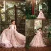 Robes concours de petites filles princesse d perles appliquées florales