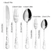 Ensembles de vaisselle 4set / 20pcs en acier inoxydable Cutlery Couper à fourche à fourchette à cuillère