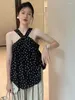 Frauenblusen Camisole Tanktops koreanischer Stil ärmellose Hemd süße lässige schwarze Spaghetti -Gurte Weste