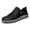 Casual Shoes Spring Mens äkta läder koreansk version Formell Business Oxford Sneakers Daily Commute Anti-Slip Wearable