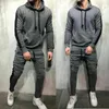 Yoga Outfits Männer Tracksuit Set Slim Fit Hoodies Sweatshirt Harem Hosen Jogger Sportswear Anzug Sportsets
