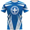 Koszulki mężczyzn Linha Geomtrica Masculina Camiseta Estampada Camiseta Hellas Bandeira Grega Emblema Nacional Rua Grande Casual T240425