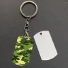 Dog Tag Sublimation Blank Camouflage Keeychains Trasferimento Stampa Fai da te Case personalizzate Tocchetto stampato due lati