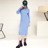 Casual Dresses 2024 Knitted One-piece Dress For Woman Fashion Women's Hoodie Female Loose Korea Knit Clothes Ladies Knitwear