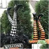 Feestmaskers Halloween Witch Legs Decoratie Wicked Novely met schoenen voor thuistuin Outdoor en indoor drop levering Garden Festive S DH2GL