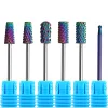 Bitar Rainbow Carbide Tungsten Nail Borr Bit Medicinsk rostfritt stål Manikyr Cutters Cuticle Clean Nail Drill Accessories Care Tools Verktyg