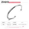 ZDADAN 925 Sterling Silber Offene Manschette Armband Armreifen Für Frauen Mode Schmuck Party Geschenke 240417