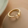 Band Rings Womens Classic Cross Open Ring Cubic Zirconia Fingerband Modern Womens Dating Party Jewelry Q240427