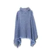 Women's T Shirts Fashion Autumn/Winter Knitted Hooded Cape Solid Colour Pullover Warm Scarf Woman Clothing Blouse 2024 Shirt