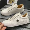 Luxury Designer Philip Plain Mans Shoes Brand Classic Fashion Plein Scarpe High Quality Leather Metal PP Skulls Pattern Increased Elements Casual Board Sneakers