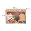 Caixas de biscoitos de doces de Natal Kraft Paper Box Box Food Bakery Treat Boxes com janela transparente Navidad Decor Xmas Bolsa de presente Noel 240426