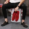 Casual schoenen IGXX Elastische klinknagel voor mannen Black Punk Metal Spikes Herenclubs Flats Loafers Echte lederen motorfiets