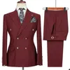 Męskie garnitury Business Formal Mężczyźni Dwukrotnie piersi 2 sztuki ślubne ślub smokowy PROM PROM PROMET PRZEDNIE LAPEL Blazer Daily Wear (spodnie z kurtkami)