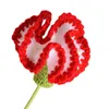 Flores decorativas de crochê de crochê feita à mão, estética de flor trajada à mão terminada para aniversário de casamento