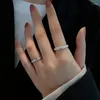 Wedding Rings Genuine 925 Sterling Silver Couples Ring For Women Men Opening Adjustable Hand Accessories Valentine's Jewelry