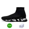 2024 Luxe graffiti herenontwerper Sock Shoes Boots Snelheid Trainer Zwart Wit Red Speeds 2.0 Duidelijke Sole Running Socks Designers Platform Loafers Sneakers Women Women