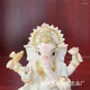 Decorative Figurines Elephant Trunk God Of Wealth Resin Hand Artisan Sticker Gold Foil Source Factory Head Asian Buddha Statue