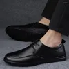 Casual Shoes Genuine Leather Men Lace-up Oxfords Fashion Male Brand Formal Business Handmade Wedding Flats Mens