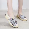 カジュアルシューズcresfimix zapatos de mujer女性パターンソフトフラット女性快適な夏の布スリップレディキュートレッドa245